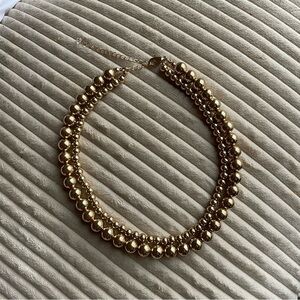 Double Gold Beaded Necklace